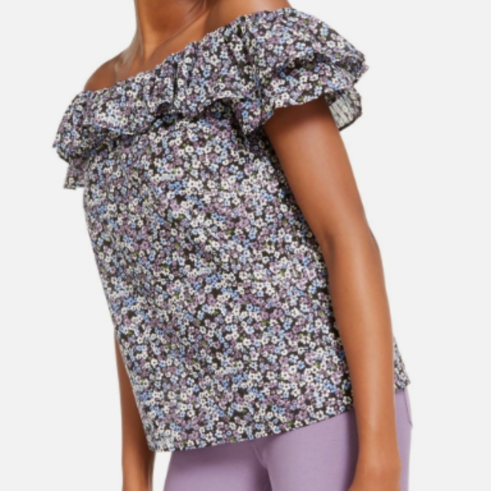 Michael Kors Floral Orchard Print Off Shoulder Top New With Tags